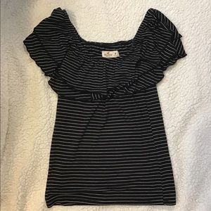 Holister off the shoulder stripped shirt